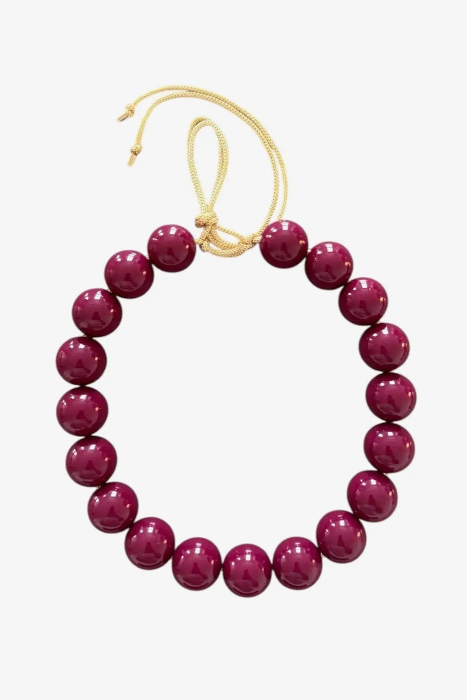 Chunky Beaded Necklace - Plum 20 mm