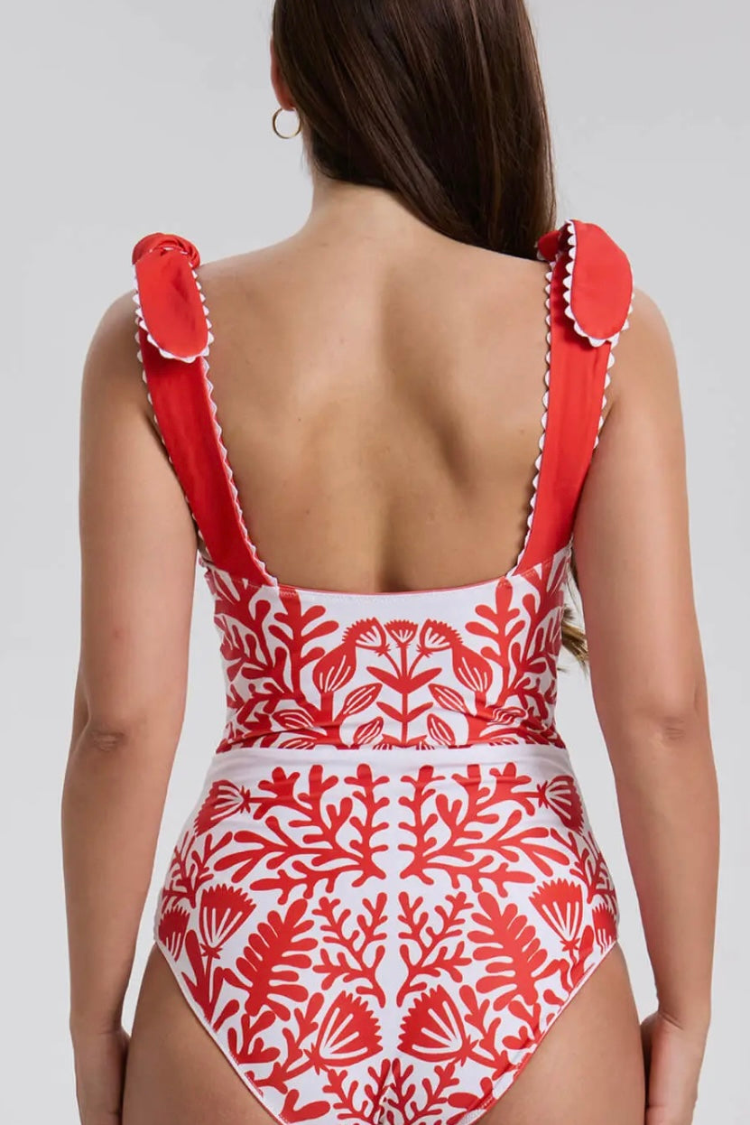 Reversible Coral One Piece 