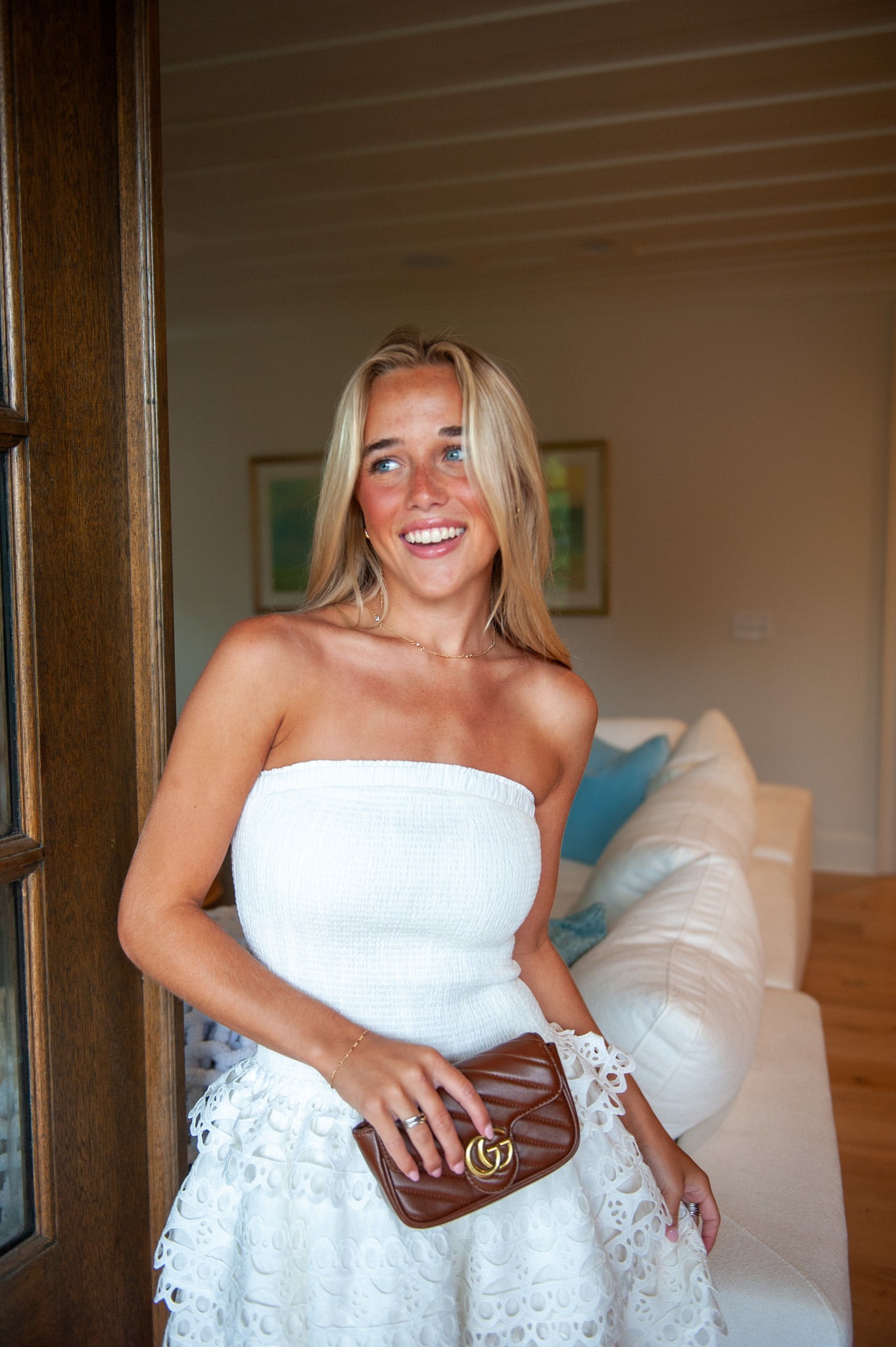 Jessica Trim Dress In White