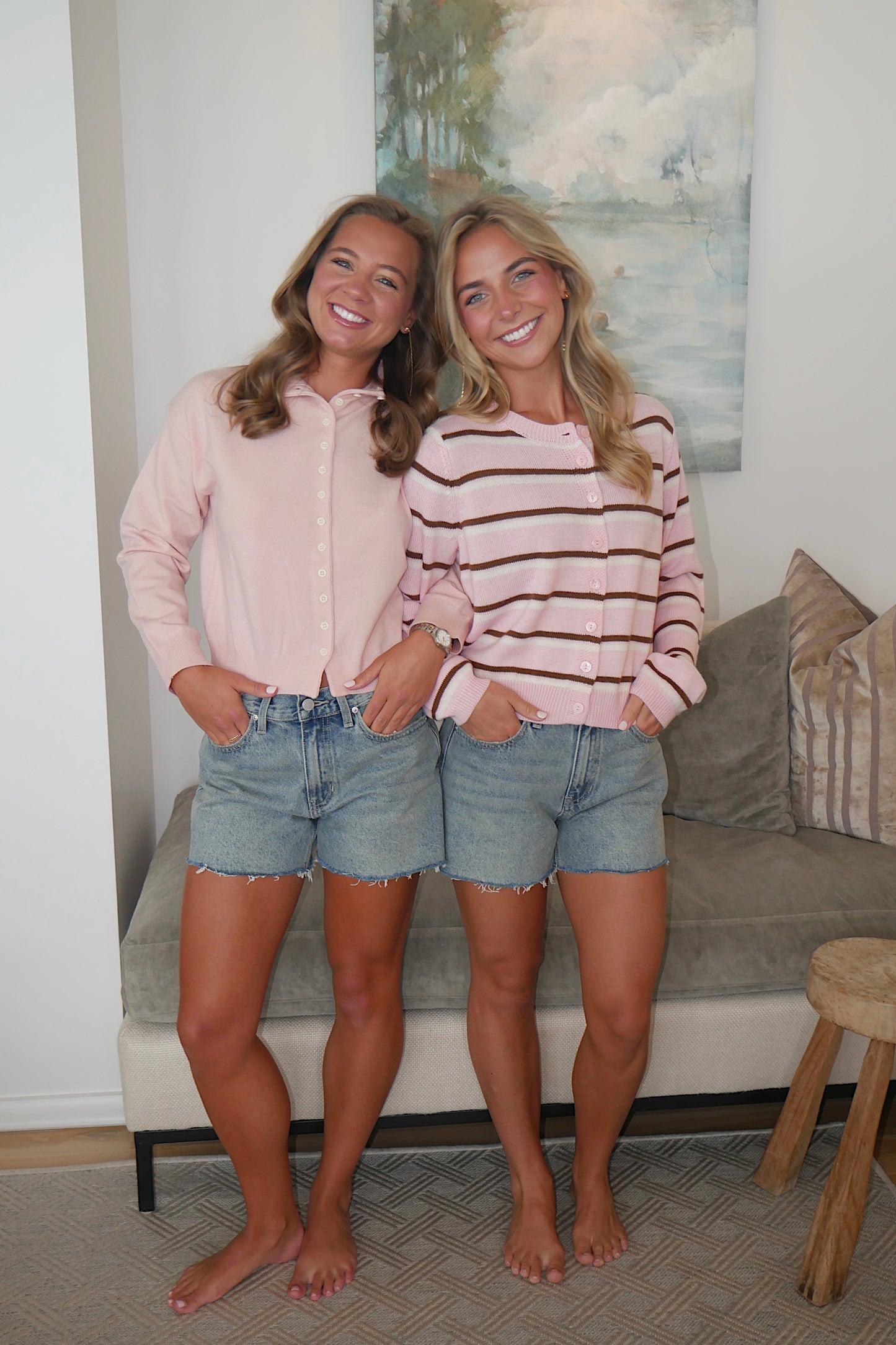 Blush Mocha Stripe Cardigan