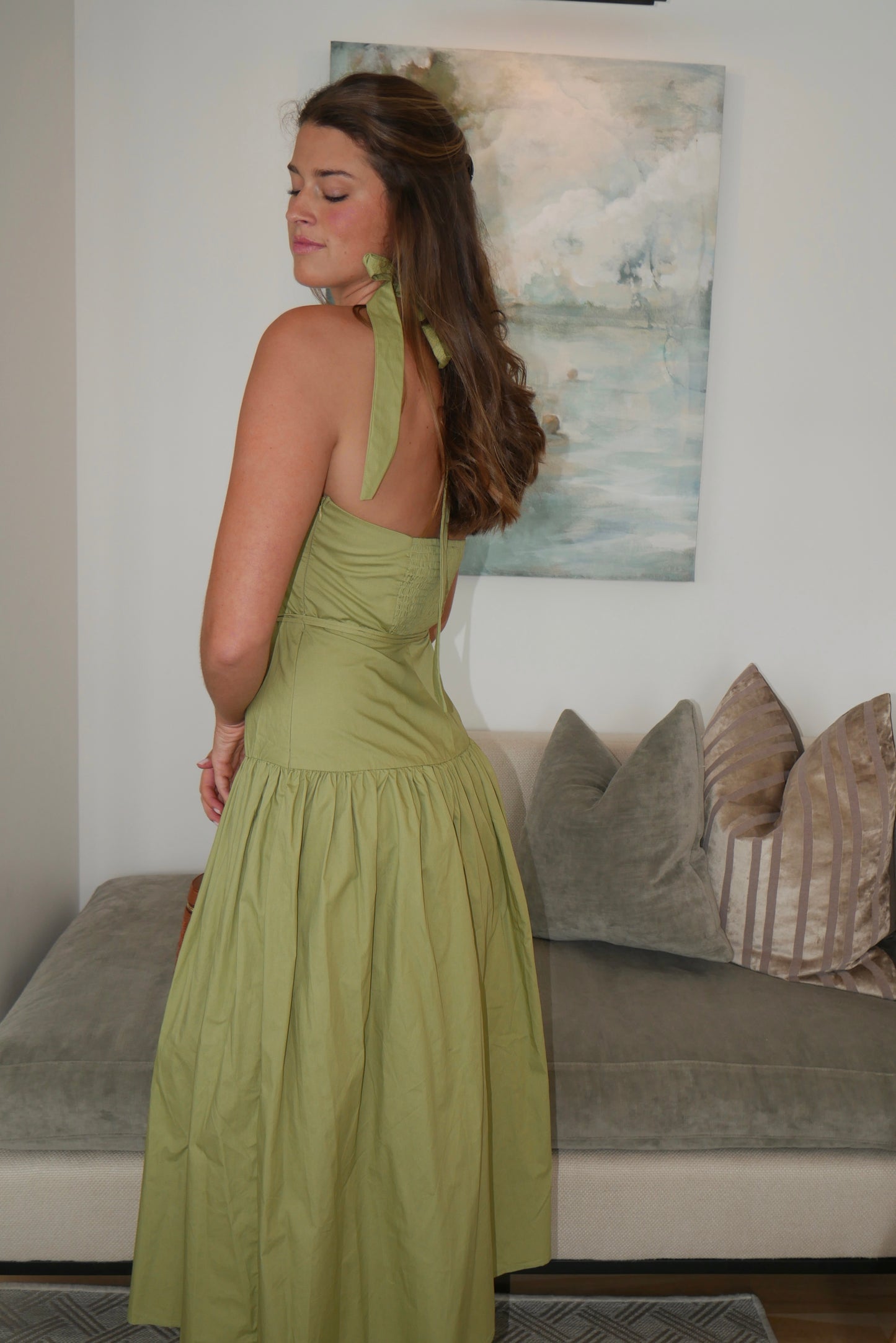 Green Halter Dress