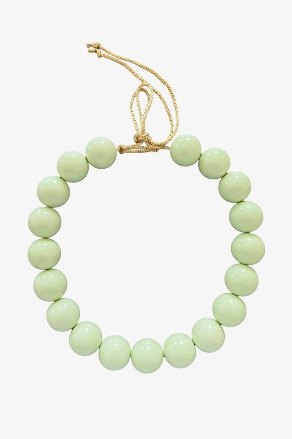 Chunky Beaded Necklace - Pistachio 22 mm