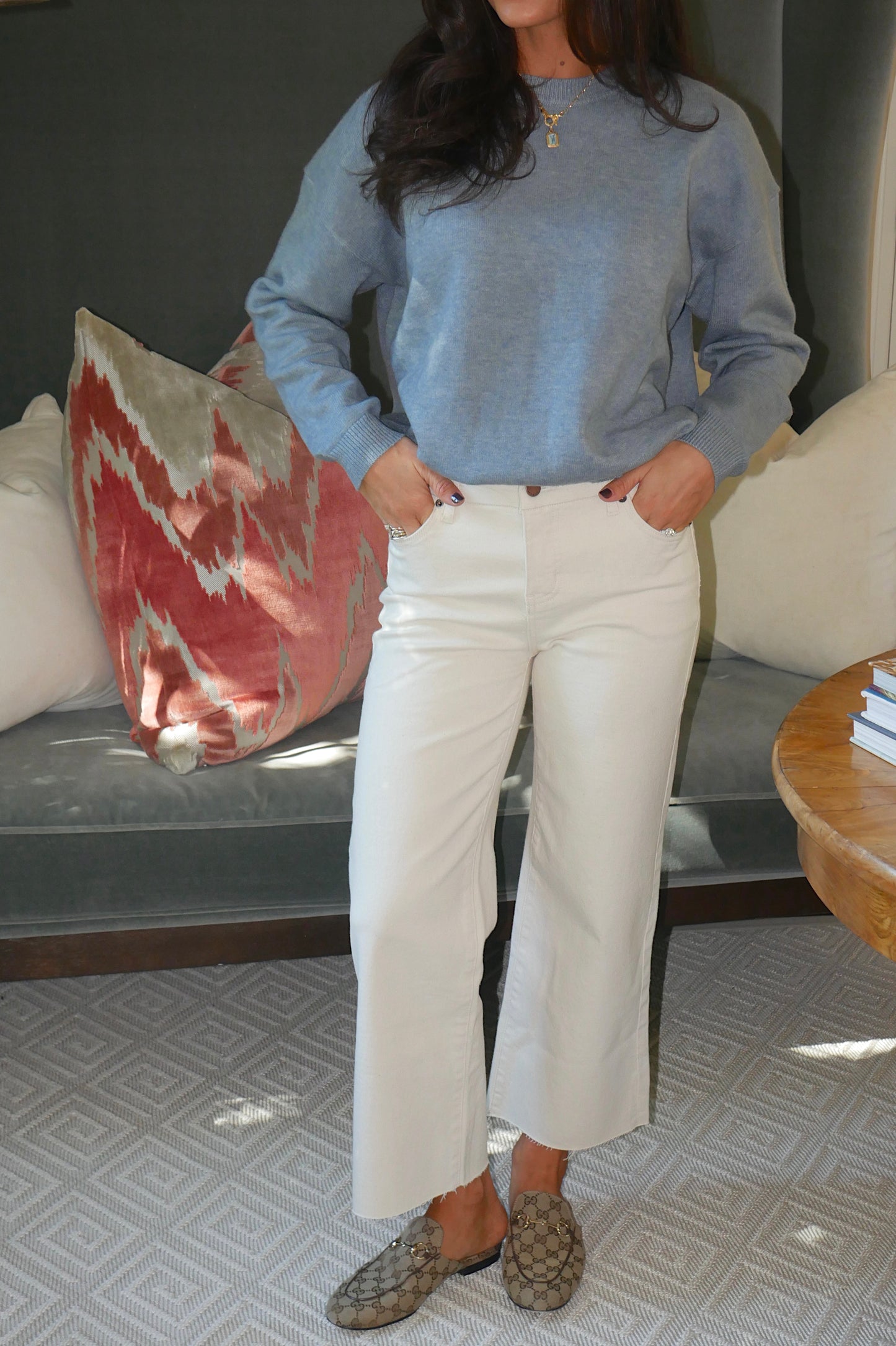 Cream High Rise Jean - Petite