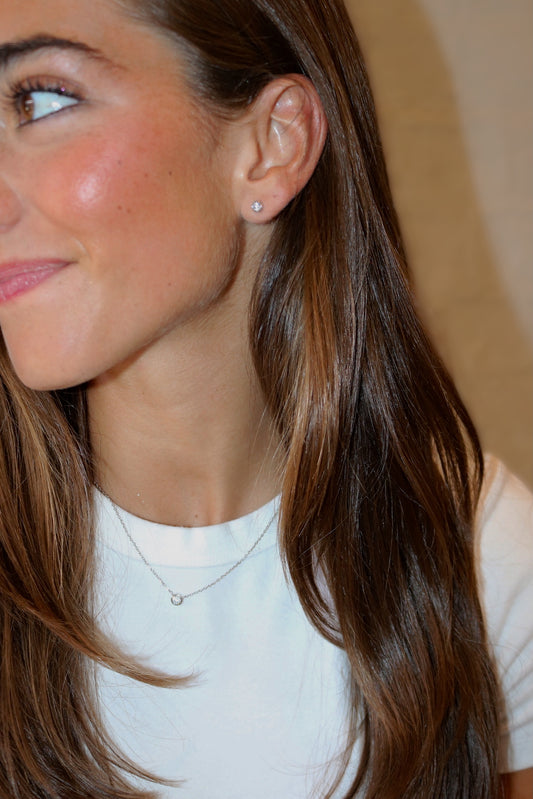The Taylor Mini Silver Stud Necklace