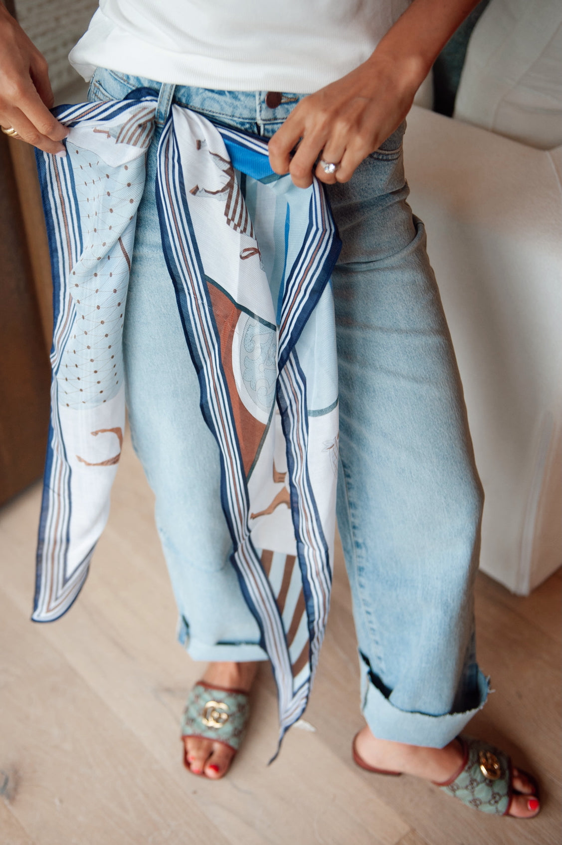 Anne Adams Scarf In Blue