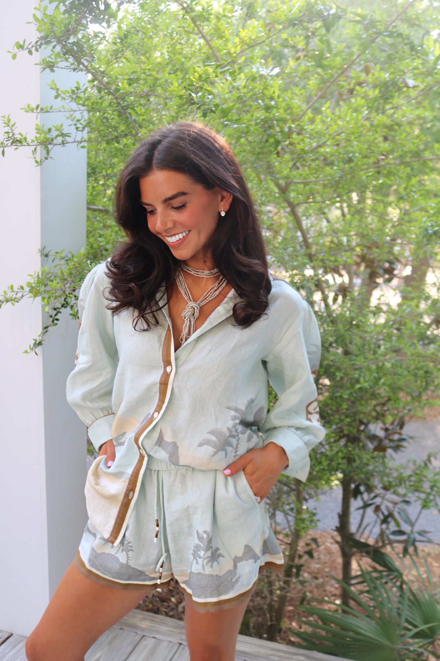 Linen Ipanema Matcha Shirt