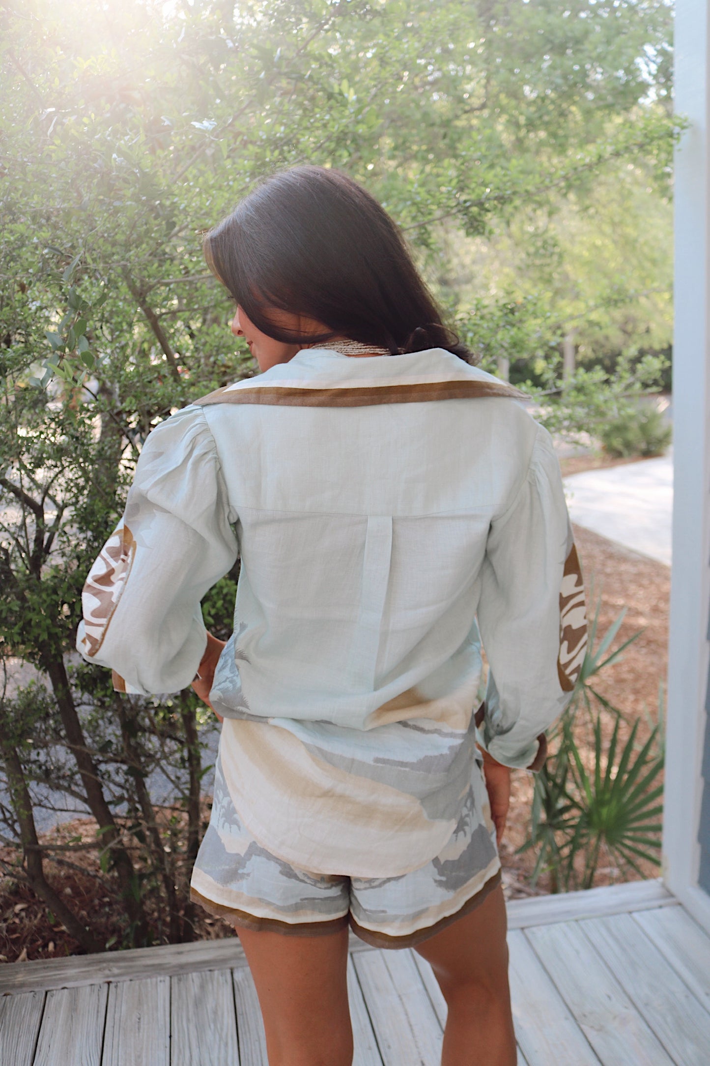 Linen Ipanema Matcha Shirt