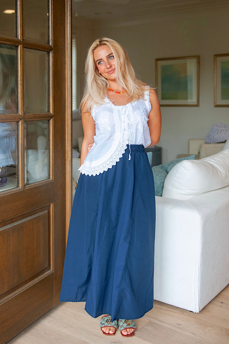 Navy Maxi Skirt