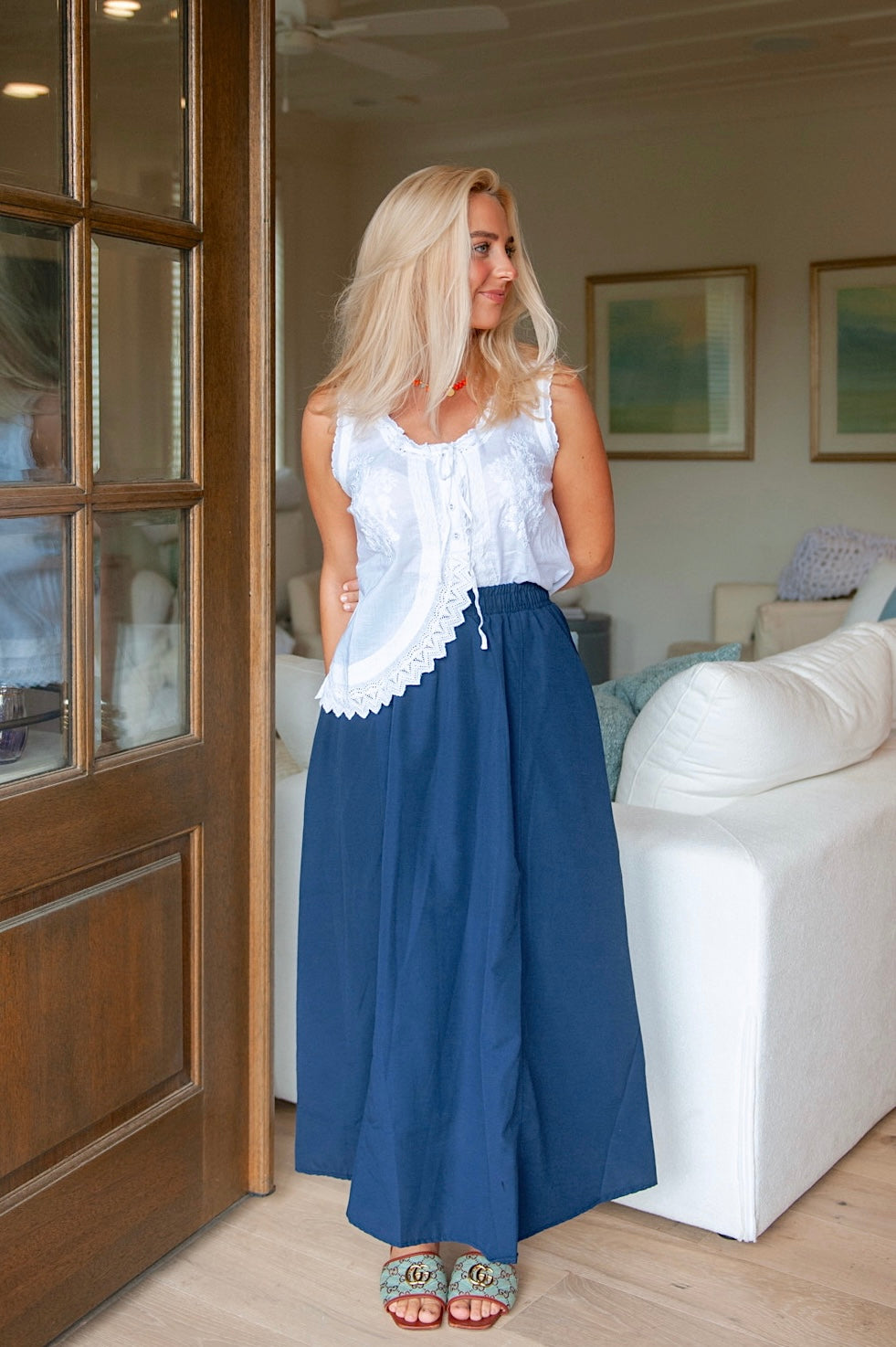 Navy Maxi Skirt