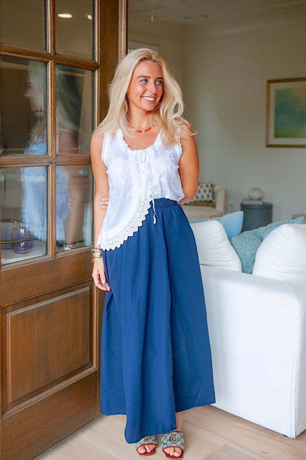 Navy Maxi Skirt