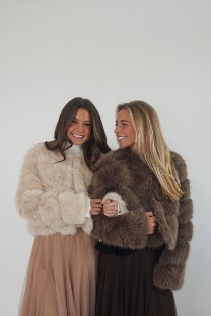 The Rowe Faux Fur Jacket - Brown