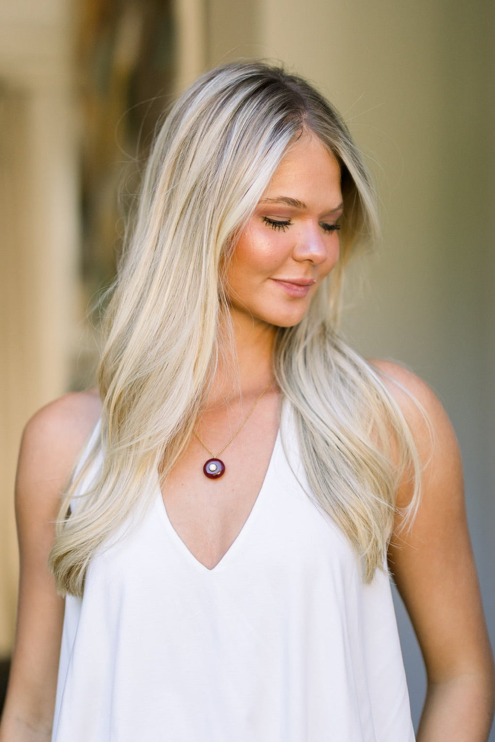 Burgundy 18K Gold Necklace