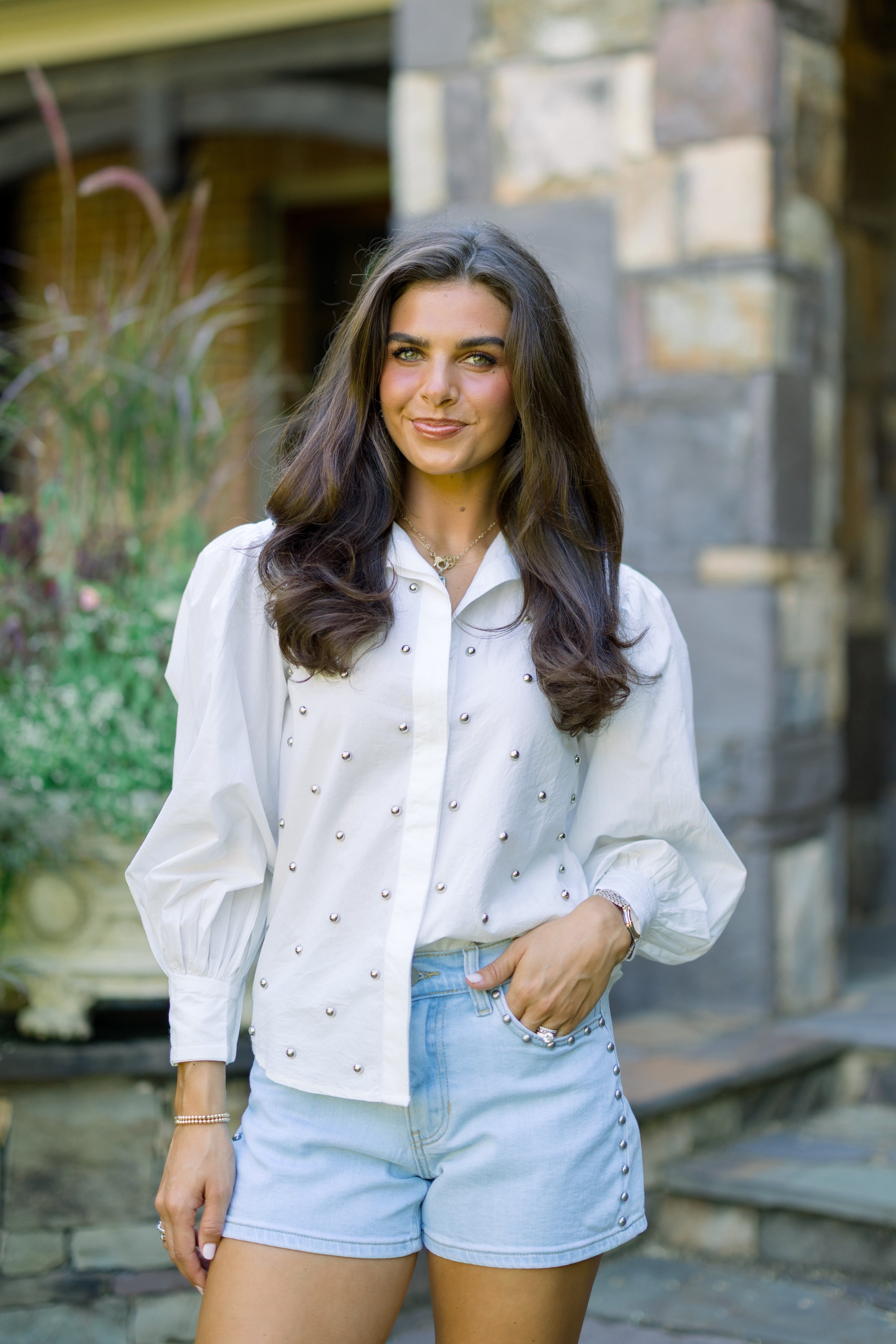 Poplin stud shirts
