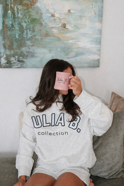 JULIA B. MOCK NECK SWEATSHIRT - HEATHER GRAY