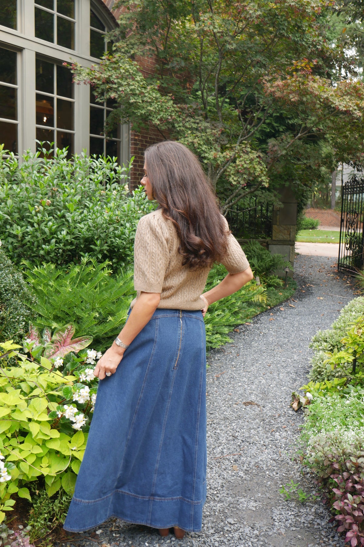 Belted Denim Skirt