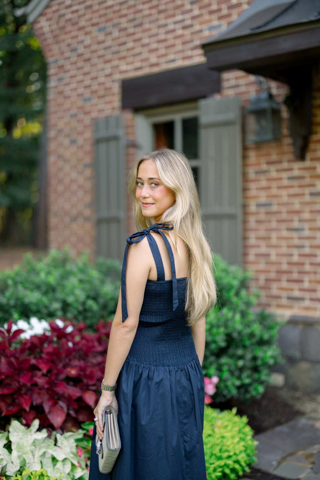 Drop Waist Navy Dress