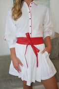 Red Leather Wrap Belt