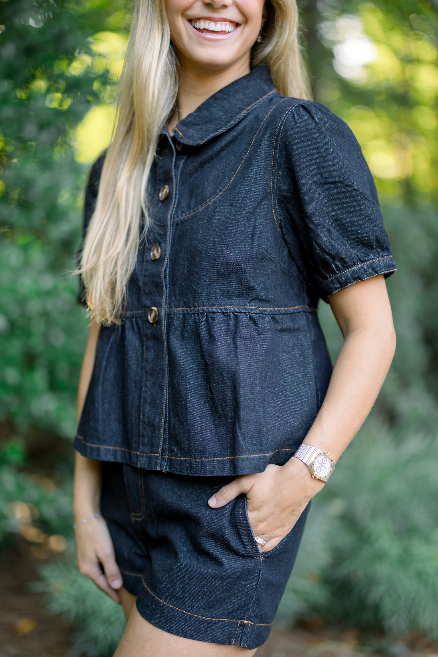 Rose Denim Top