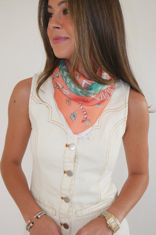 Animal Print Silk Scarf