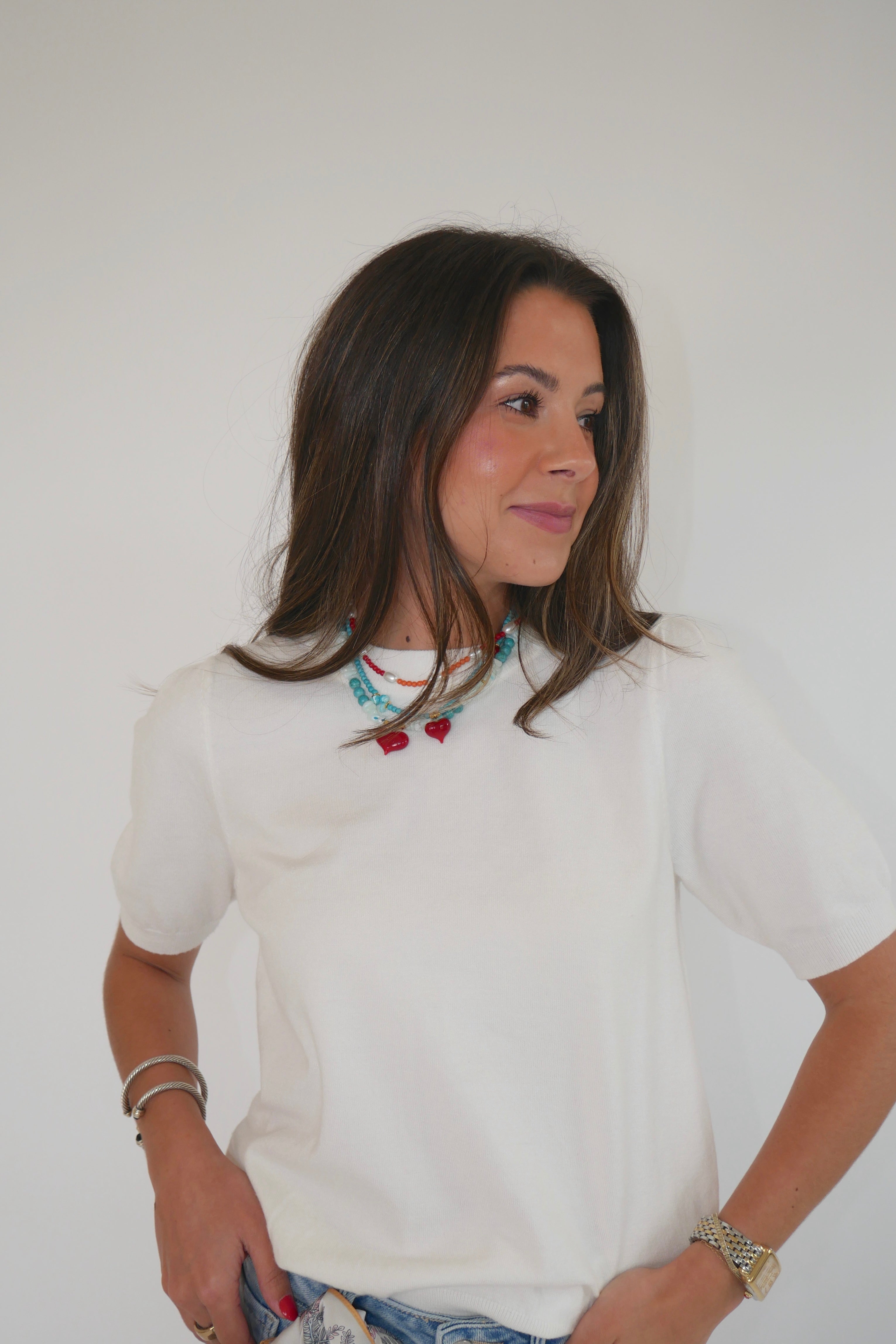 Orange and Red Pearl Necklace