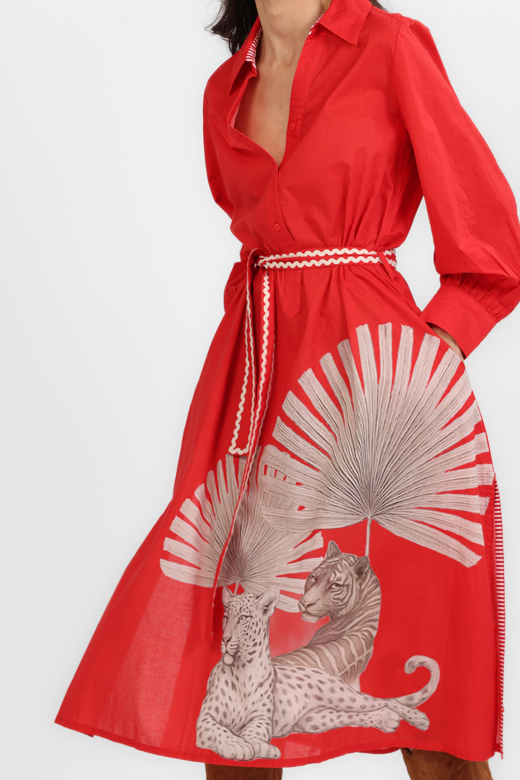 Cleo Panther Dress Red