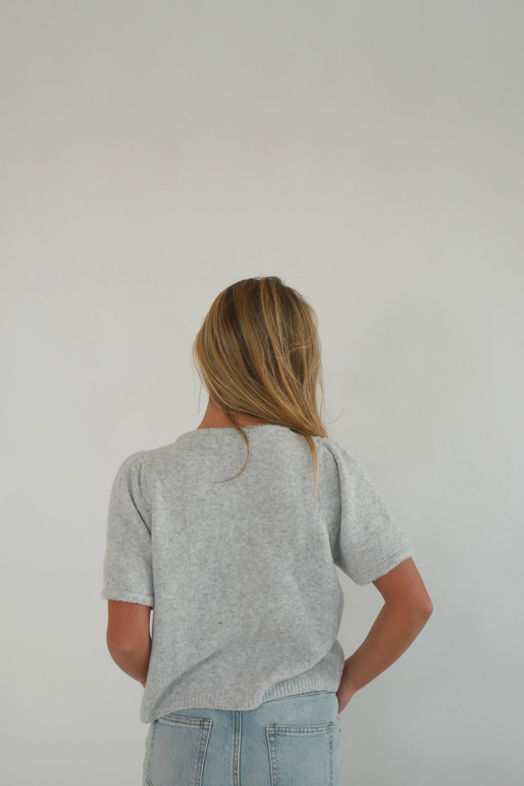 Short Sleeve Cardigan - Gray