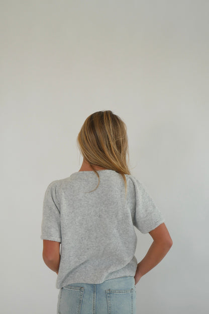 Short Sleeve Cardigan - Gray