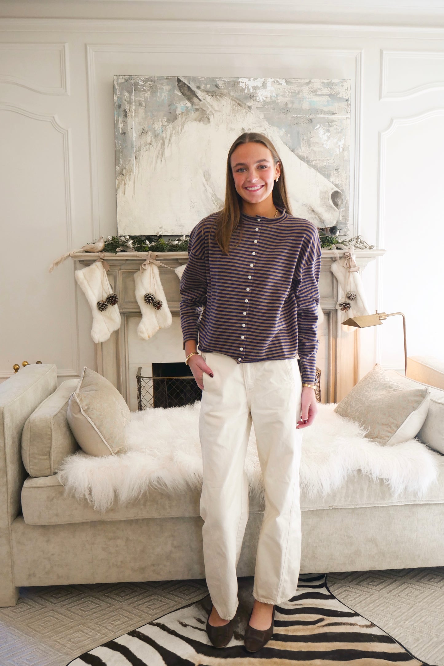 The Sunday Stripes - Navy and Brown