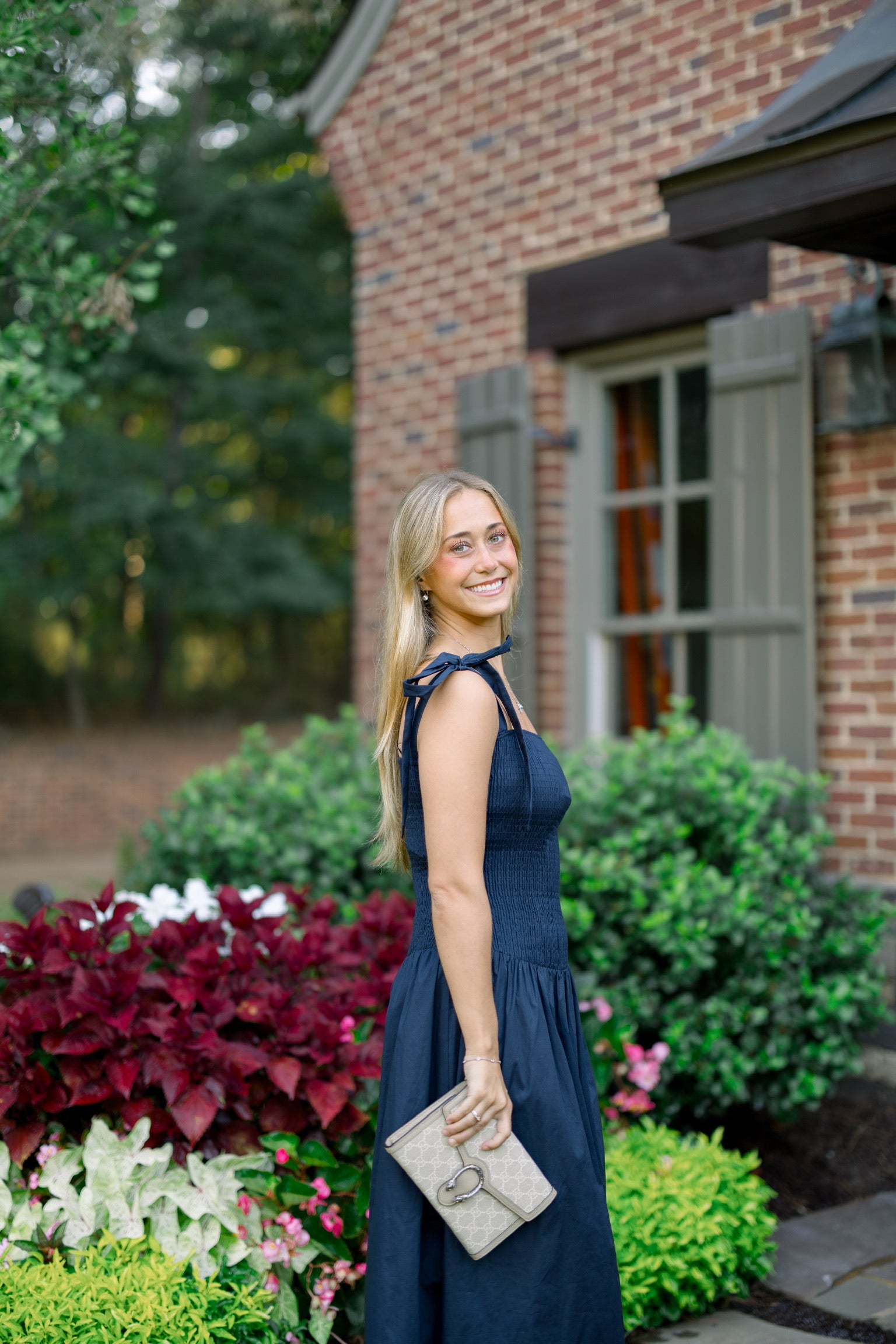 Drop Waist Navy Dress