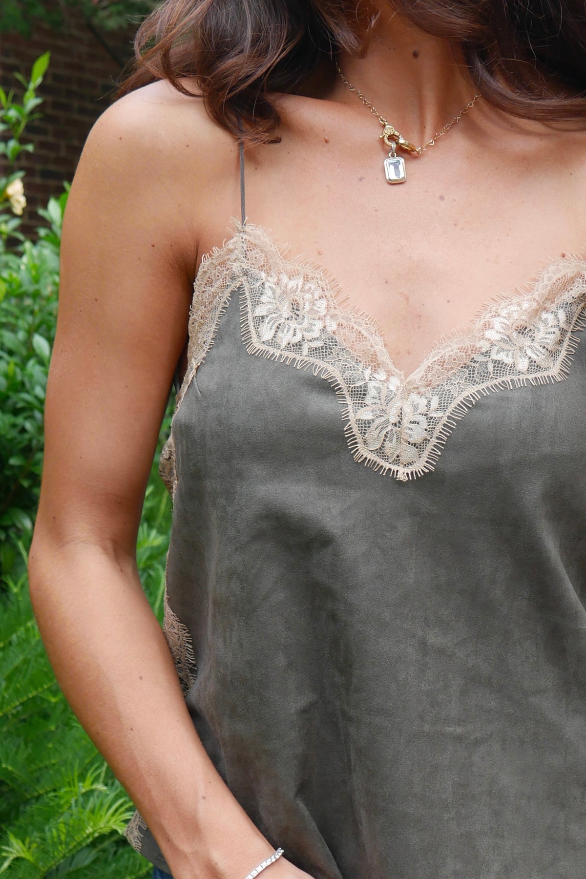 Suede Lace Tank