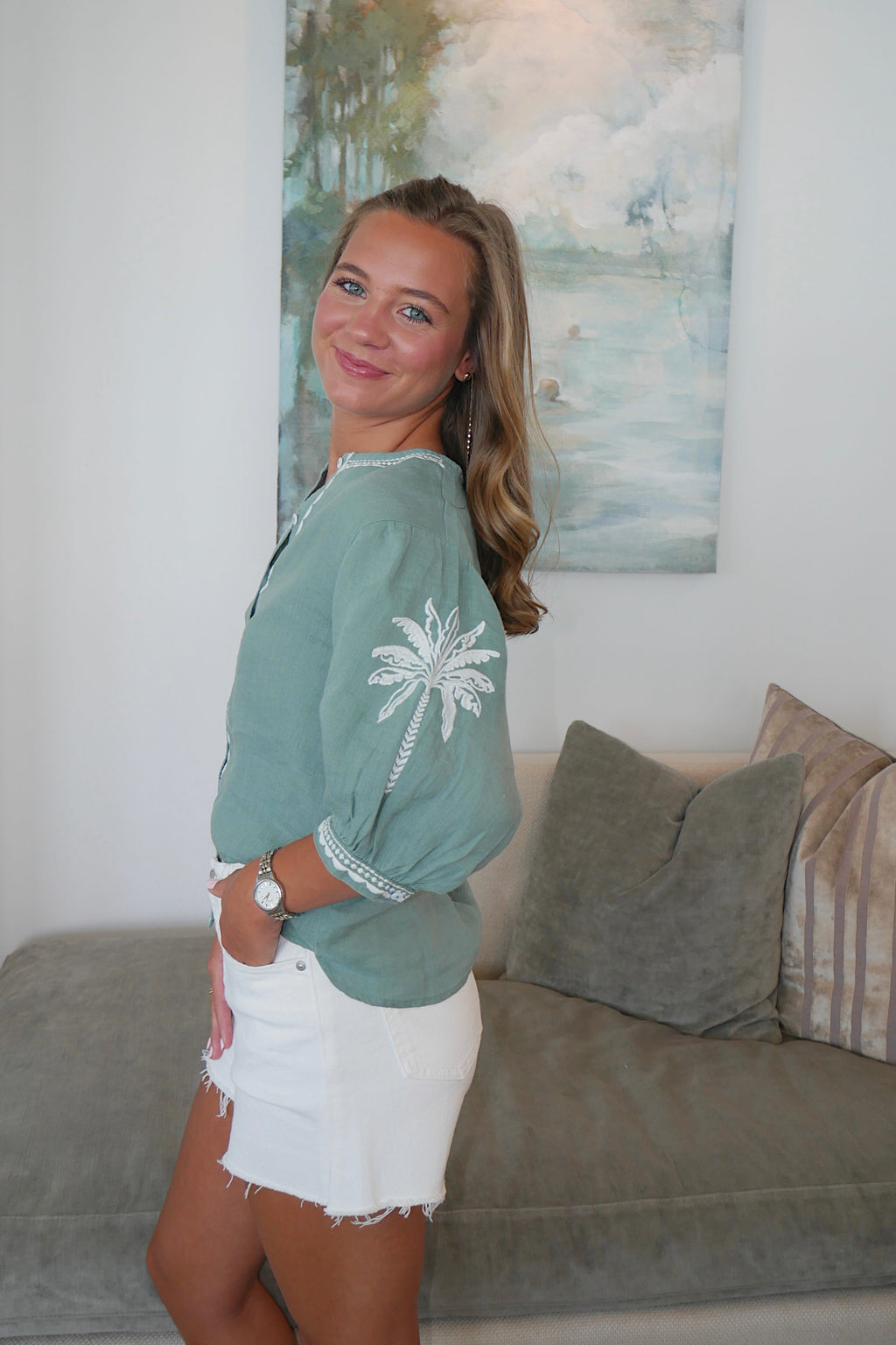 Miley Green Blouse
