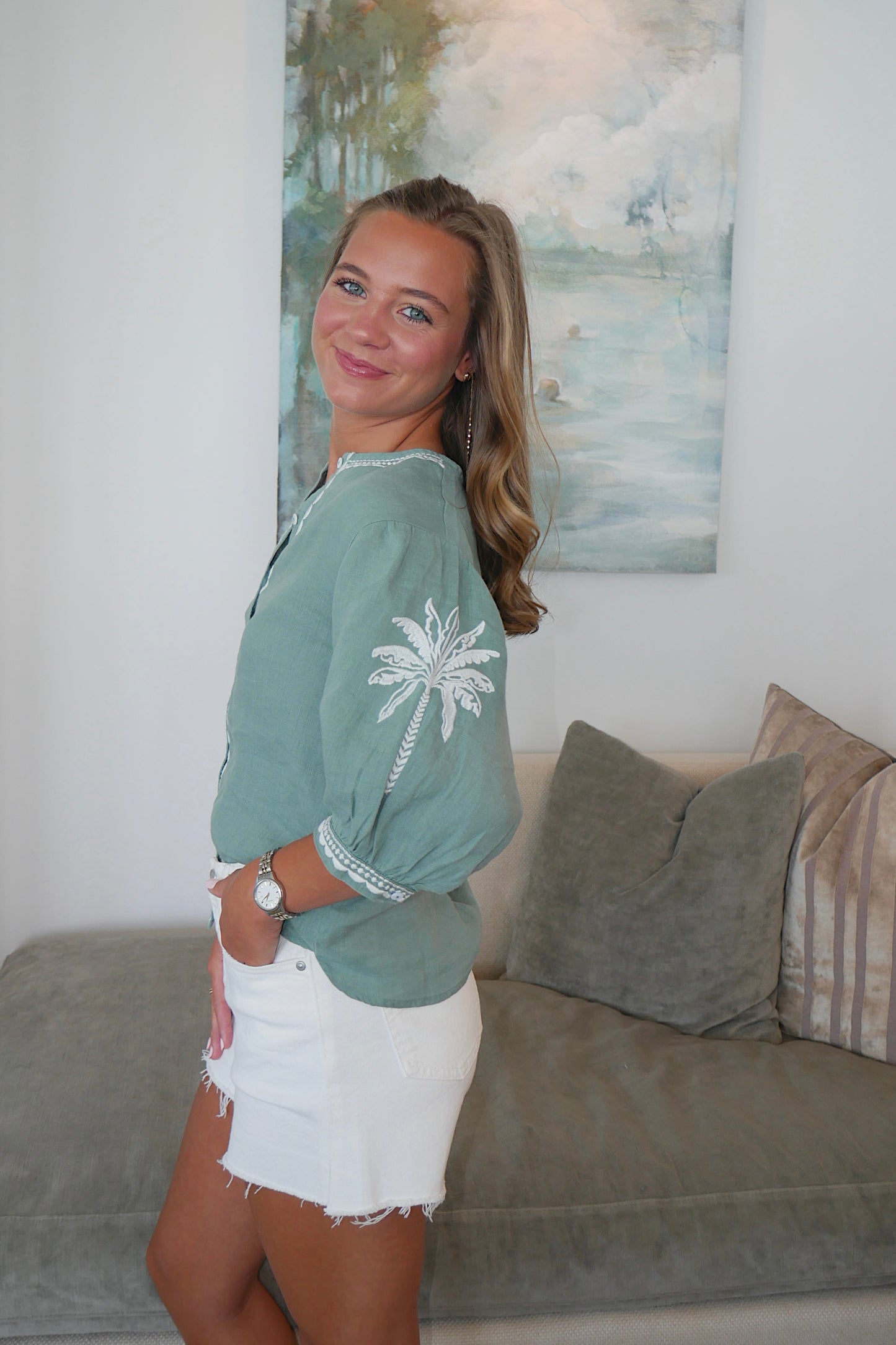 Miley Green Blouse