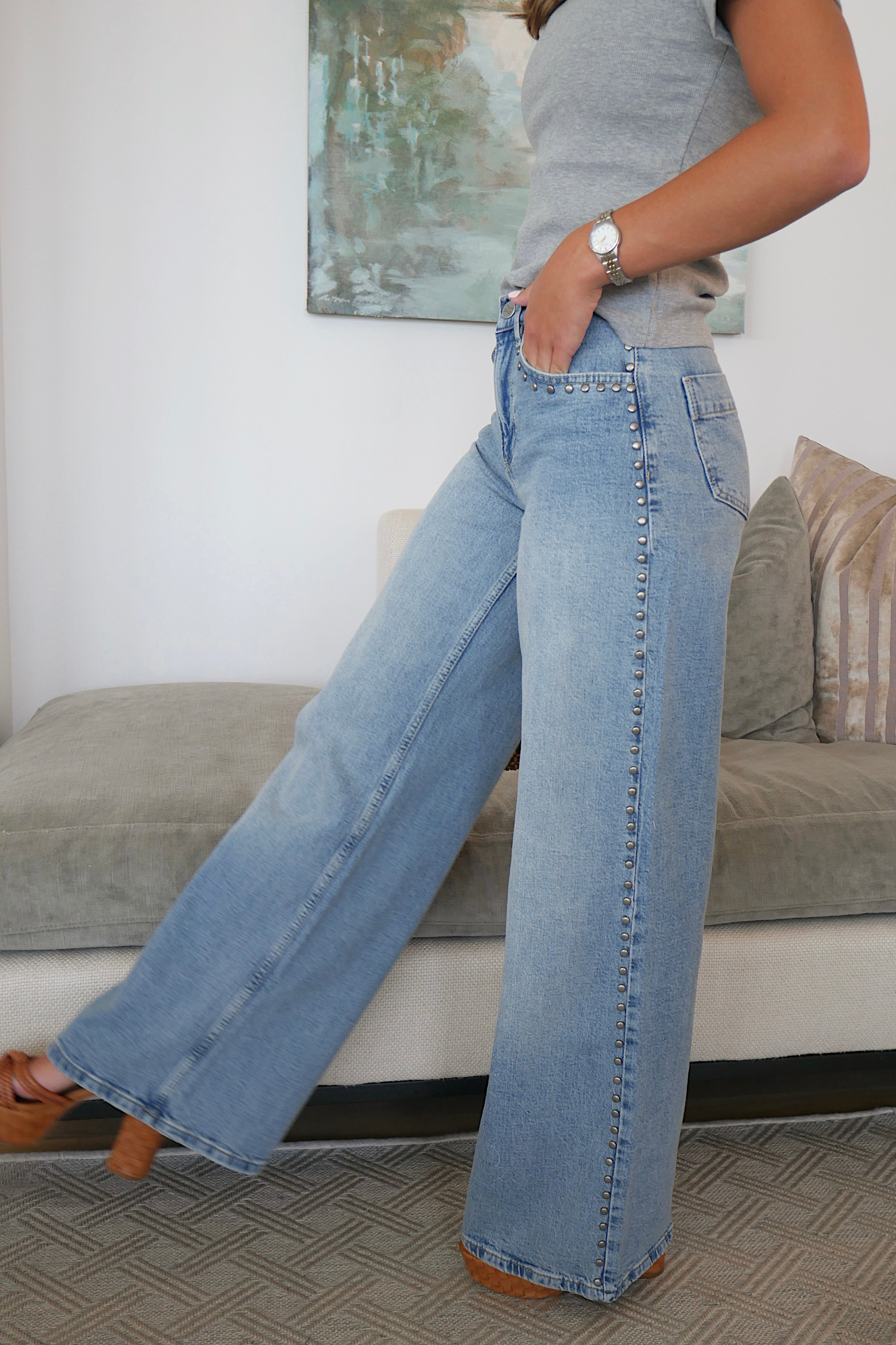 Studded Denim Jeans