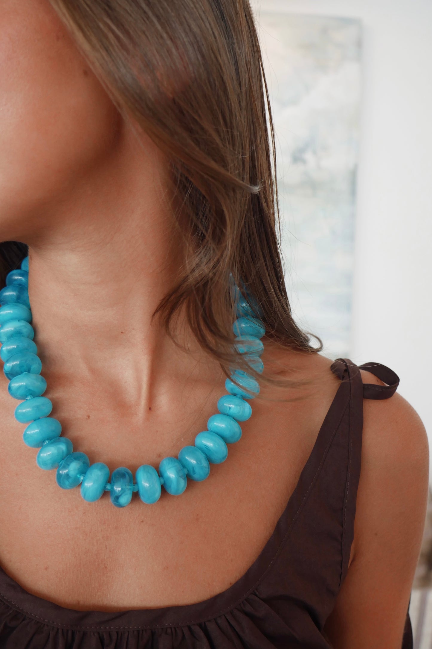 Bailey Beaded Necklace - Teal