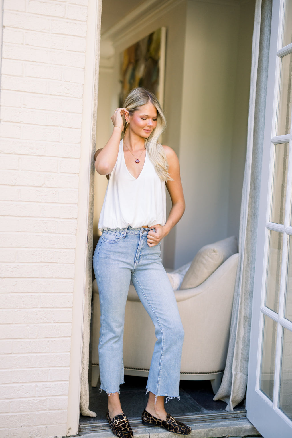 Halter Bubble Top - White