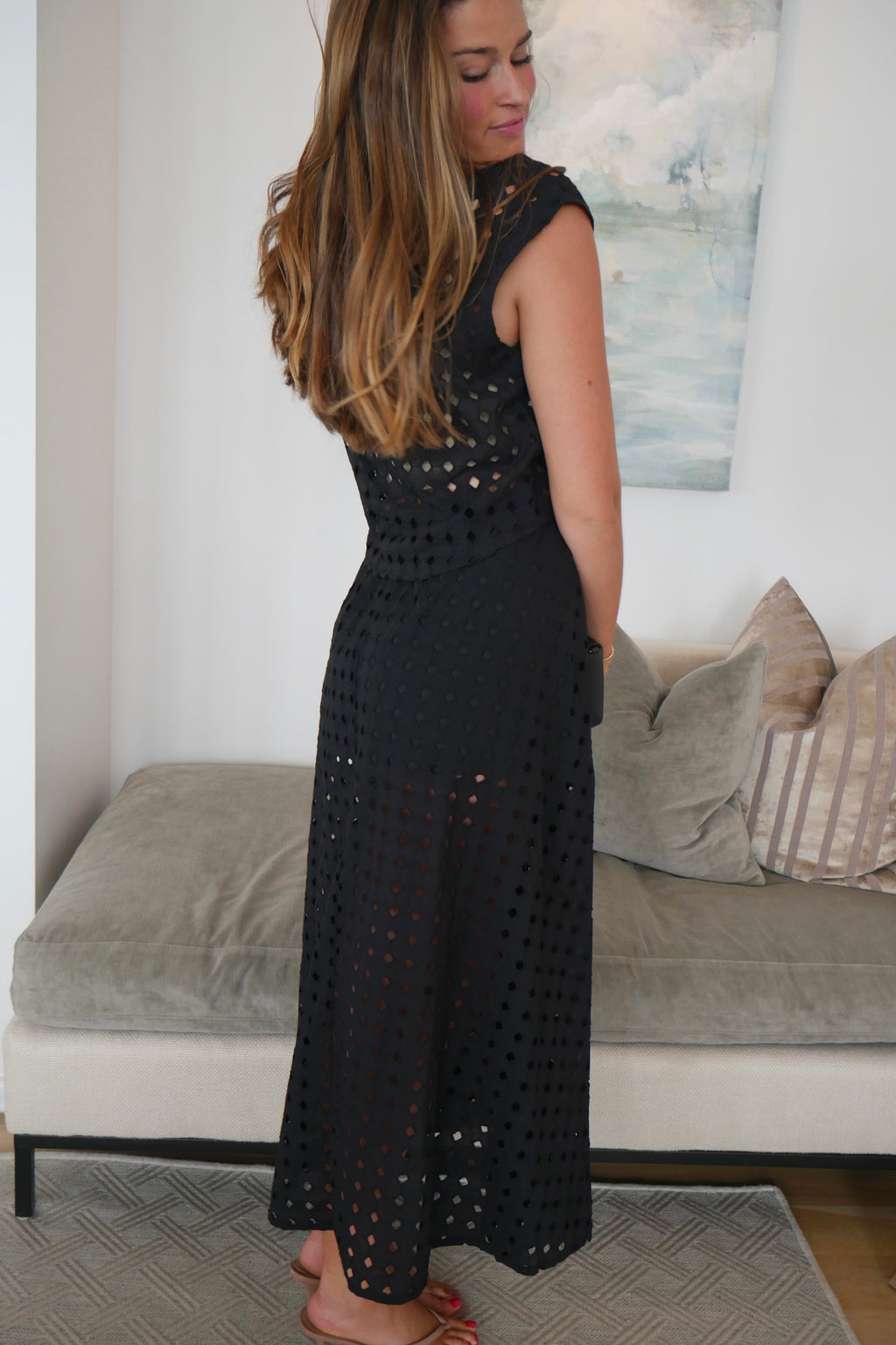 Black Eyelet Skirt