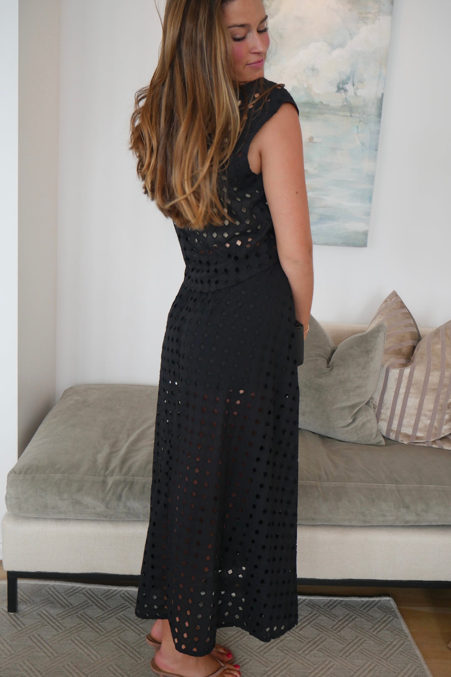 Black Eyelet Skirt