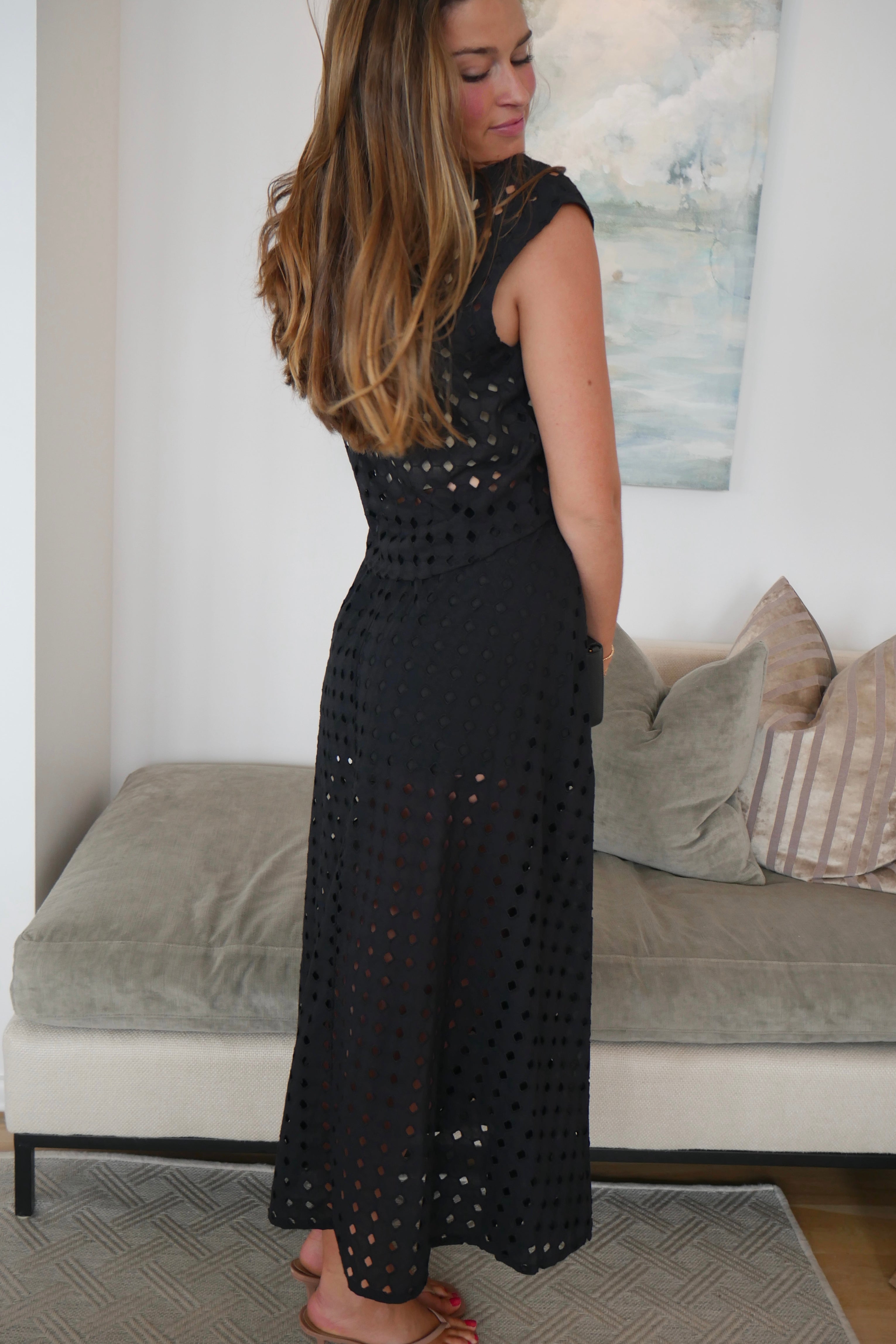 Black Eyelet Skirt