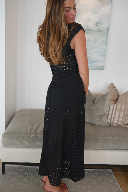 Black Eyelet Skirt