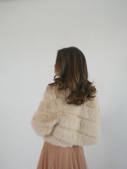 The Rowe Faux Fur Jacket - Beige