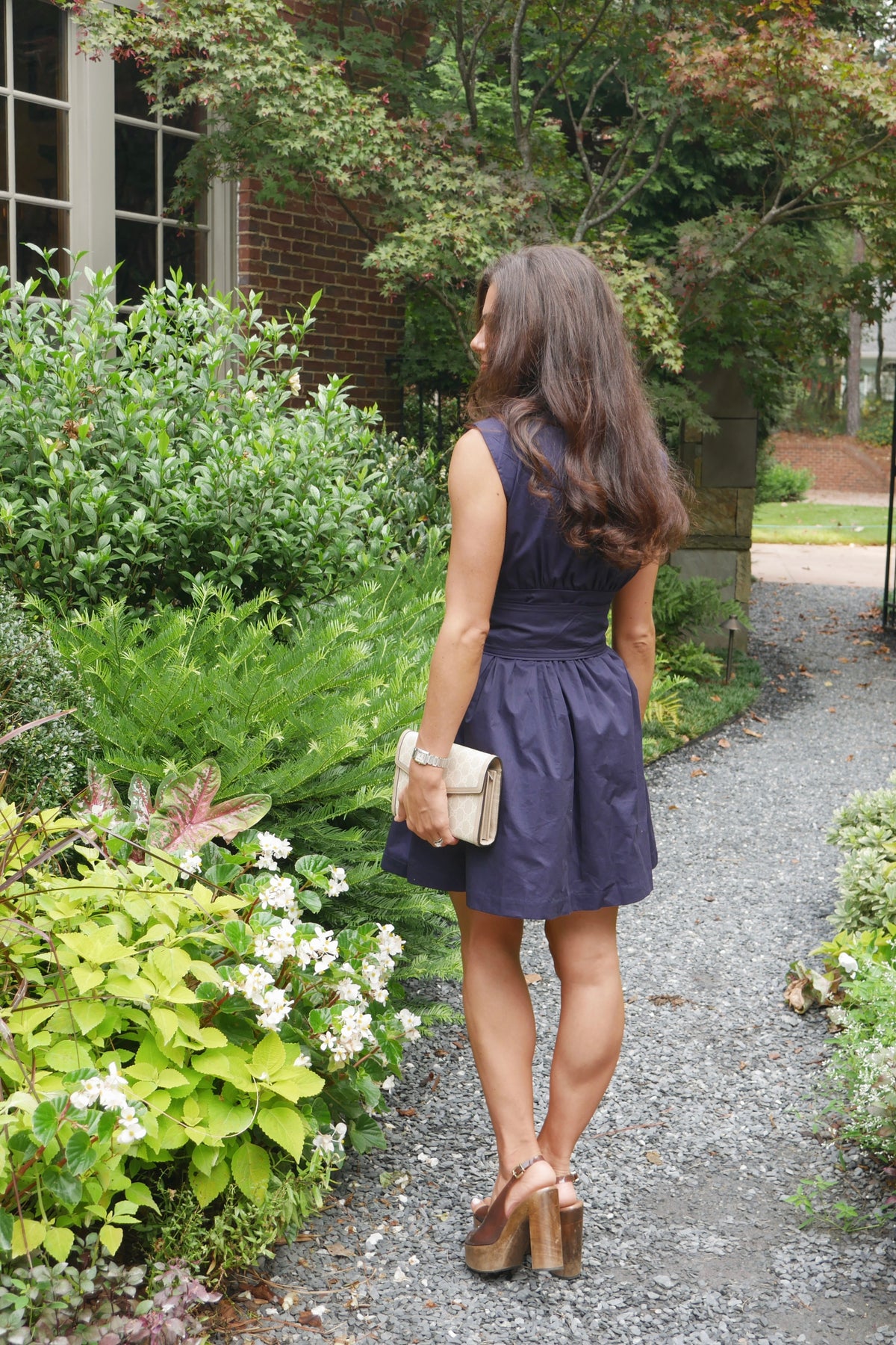 Cambrie Belted Mini Dress - Navy