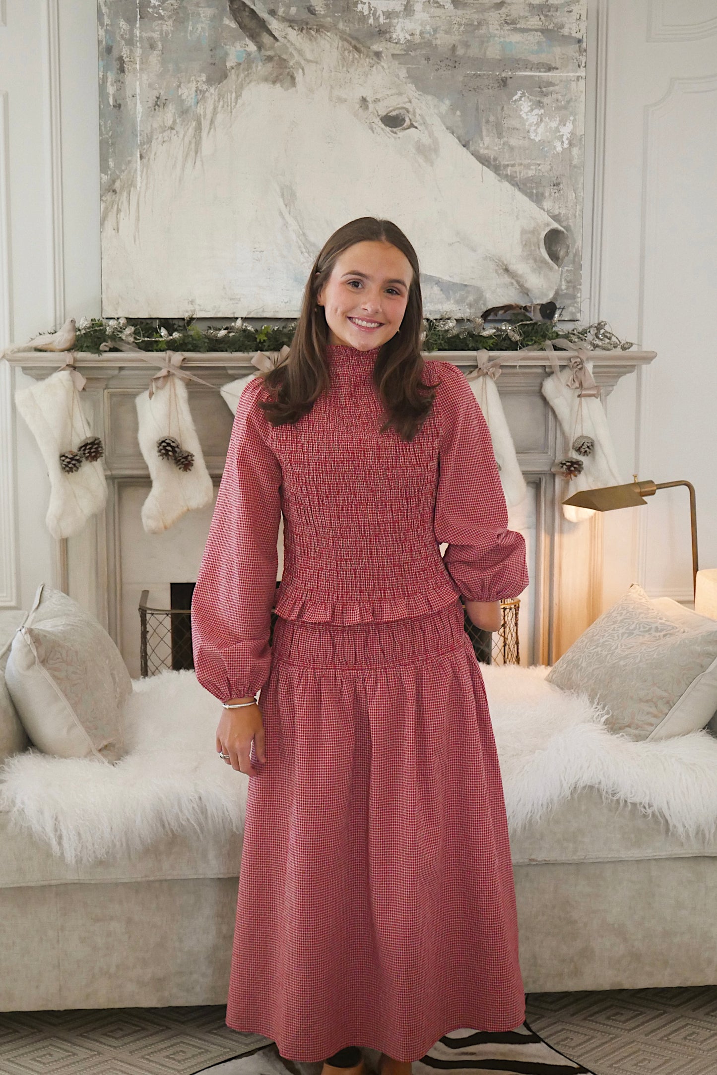 The Georgia Gingham Maxi Skirt