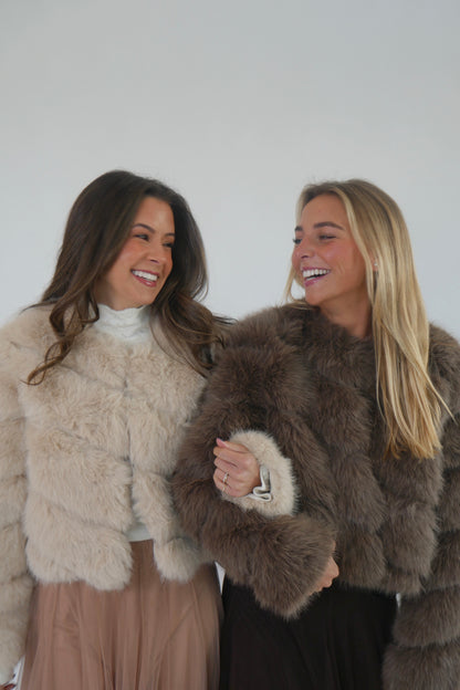 The Rowe Faux Fur Jacket - Beige