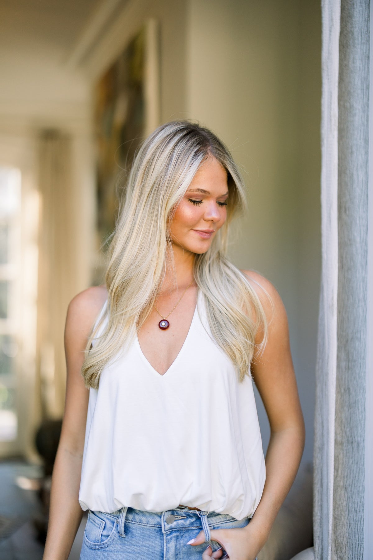 Halter Bubble Top - White