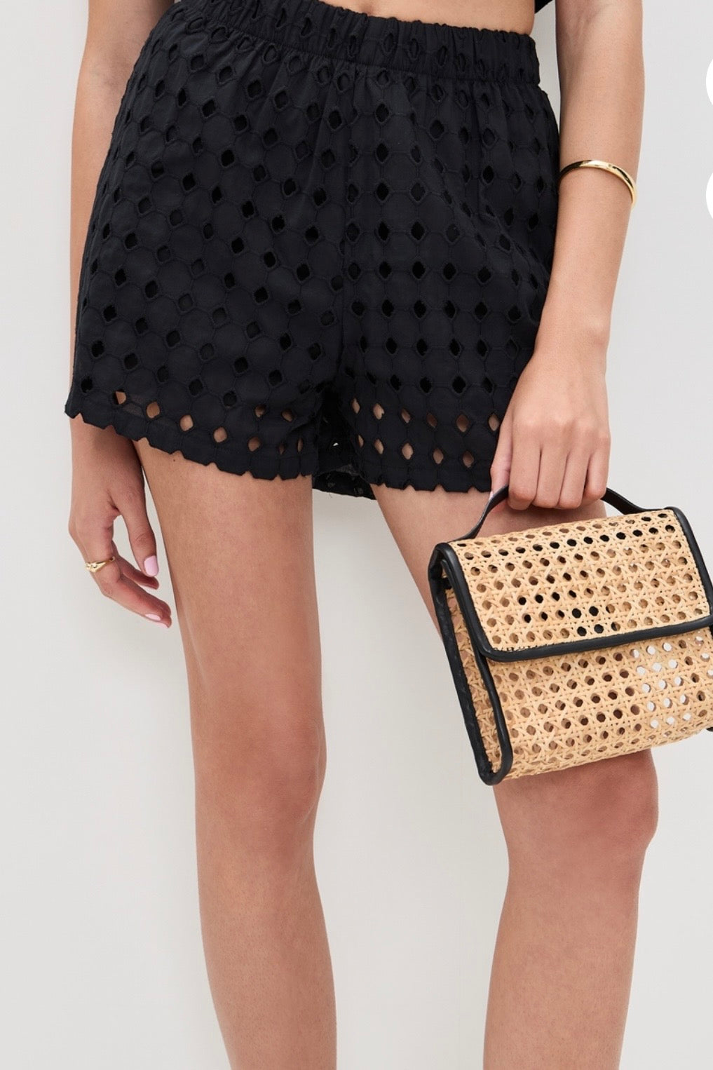 Black Eyelet Shorts