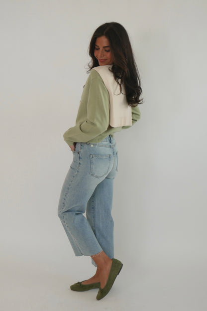 Aberdeen Wide Leg Jean - Lighter Washed - Petite