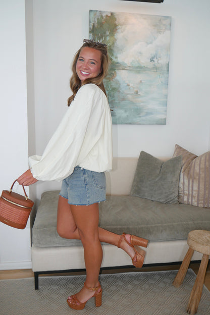 The Louise Bubble Blouse - Cream