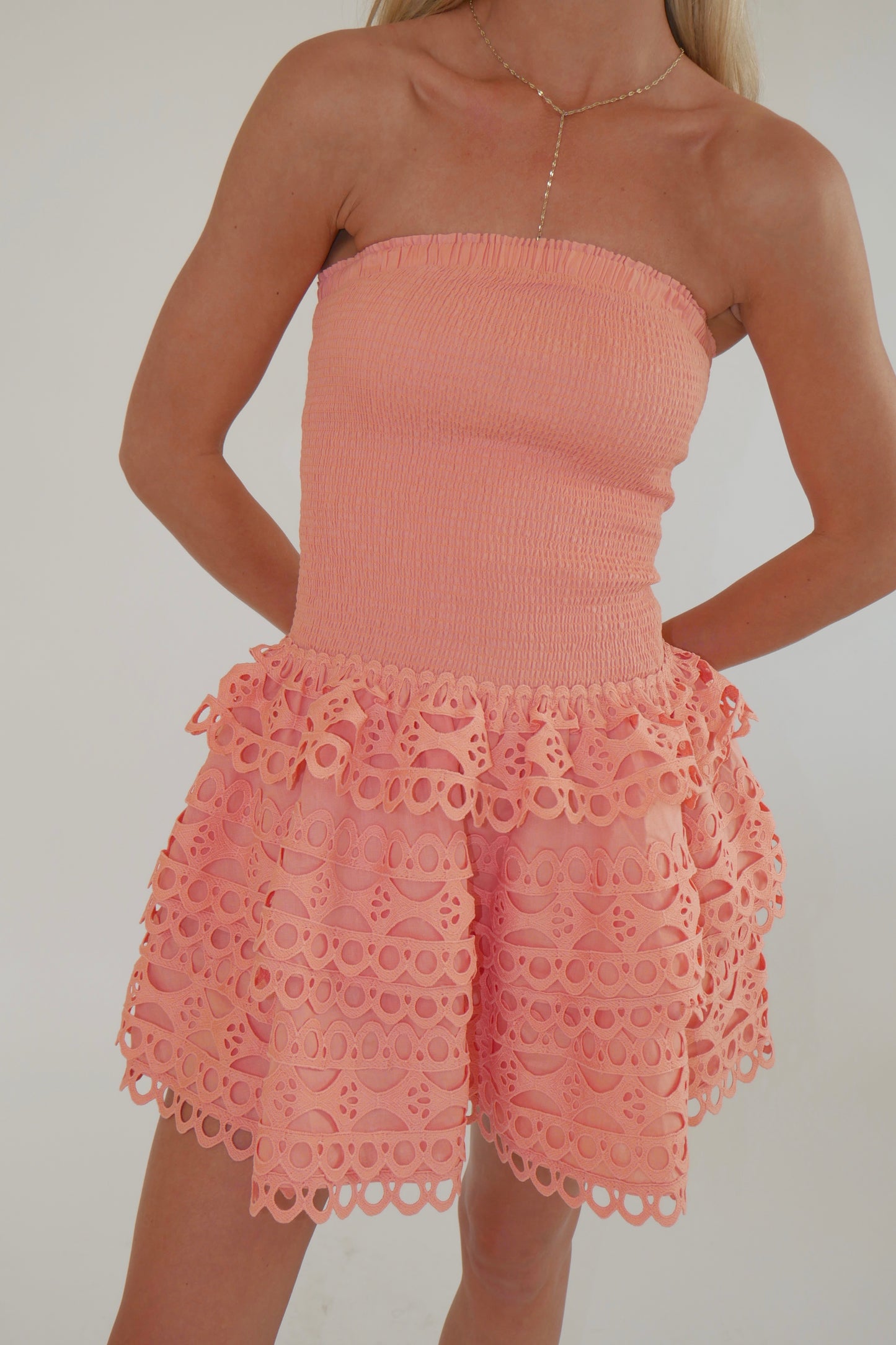 Jessica Trim Dress In Coral