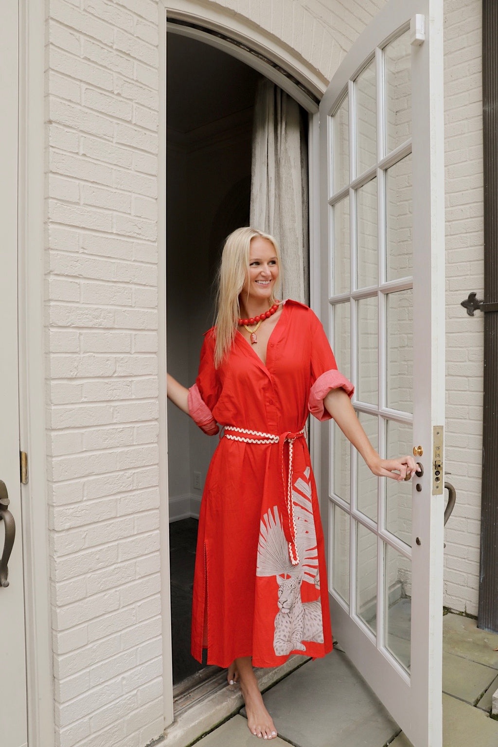 Cleo Panther Dress Red