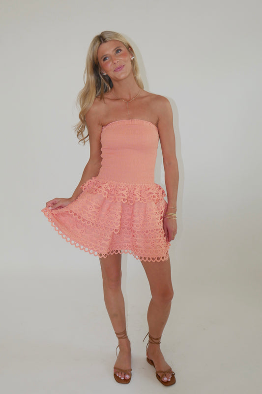 Jessica Trim Dress In Coral